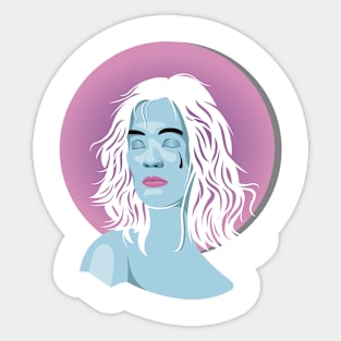 Blue Girl Sticker